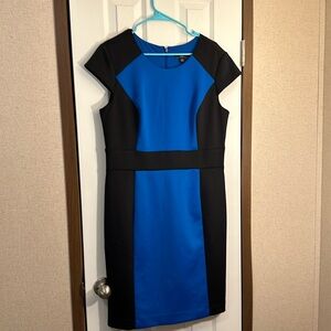 Dress. Size 16. Stretch. Blue and black. New. Never worn.